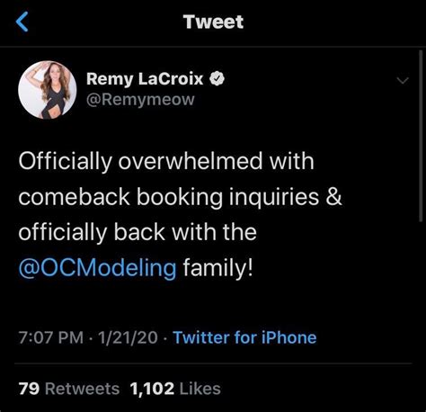 So it’s official she’s really back : r/RemyLaCroix